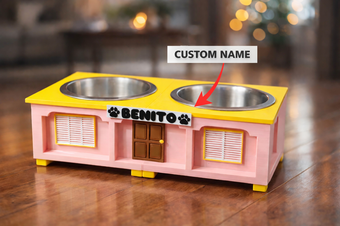 Modern Casita Pet Feeder – Elevated Double Bowl Stand (Fits 6.5" Bowls)